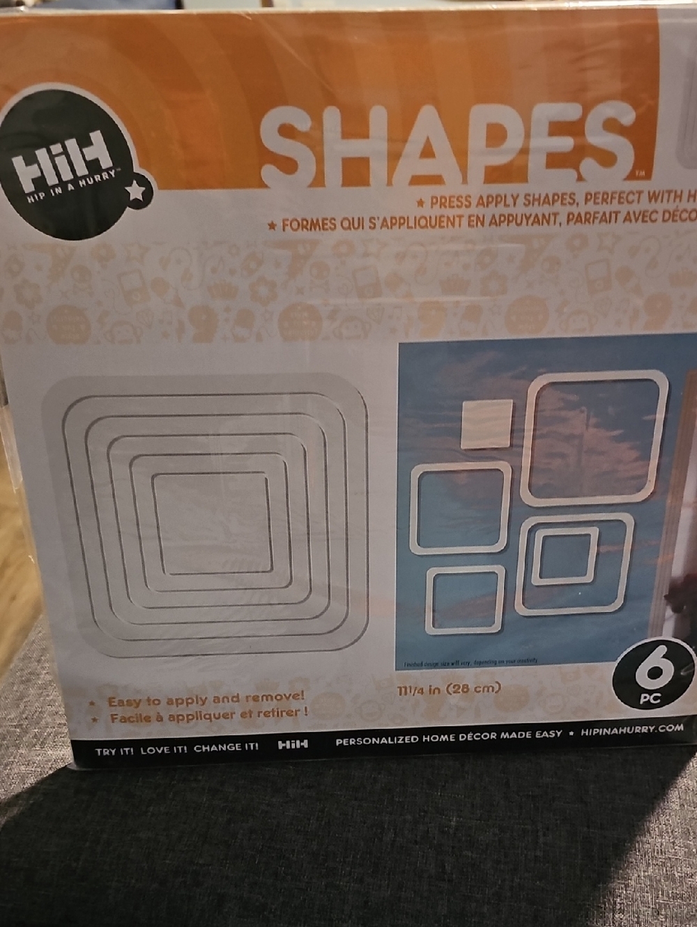 Nwt Wall Decor White Square Shapes 6 Piece Modern Home Geometric Vintage